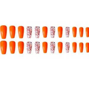 Handmade press on nails peach heart